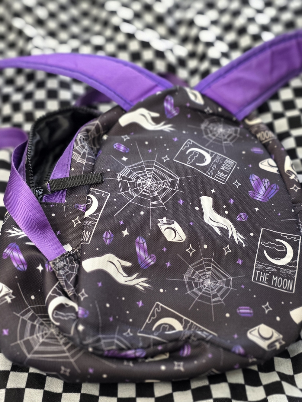 Mini Tarot Print Backpack in Purple and Cream Spirit Halloween - Picture 2 of 3